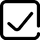 Checkmark icon in square box, symbolizing completed dental service or verified quality assurance.